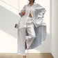 🔥Hot Sale 49% Off🔥Trendy Solid Color Two-Piece Outfit for Women with Long-Sleeve Shirt and Pants