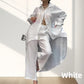 🔥Hot Sale 49% Off🔥Trendy Solid Color Two-Piece Outfit for Women with Long-Sleeve Shirt and Pants