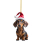 Christmas Fun Dachshund Car Hanging Ornament