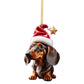Christmas Fun Dachshund Car Hanging Ornament