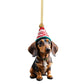 Christmas Fun Dachshund Car Hanging Ornament