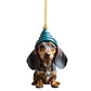Christmas Fun Dachshund Car Hanging Ornament