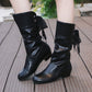 ⏳Women's Lace-Up Chunky Heel Mid-Calf Boots