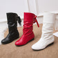 ⏳Women's Lace-Up Chunky Heel Mid-Calf Boots
