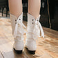 ⏳Women's Lace-Up Chunky Heel Mid-Calf Boots