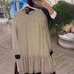 Women’s Elegant Round-neck Long-sleeve Polka Dot Dress