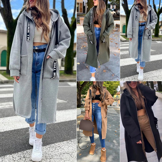 🔥Essential Outfits for Dates✨ Women's Hooded Long Sweatshirt🍂 and Strapless top