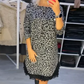 🎅Sales - 49% OFF🎄Women’s Lace Trim Leopard Print Dress
