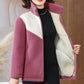 Women's Plush Jacket with Stand Collar for Middle-Aged