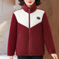 Women's Plush Jacket with Stand Collar for Middle-Aged