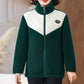 Women's Plush Jacket with Stand Collar for Middle-Aged