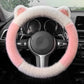 📢📢50 % OFF !!⏰⏰ Universal Non-slip Soft Cute Cat Ears Plush Steering Wheel Cover🐼😽
