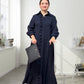Women's Elegant Long Sleeve Ruffle Trim Maxi Dress