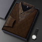 👔Men's Fake Two Piece Lapel Knitted Sweater