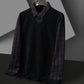 👔Men's Fake Two Piece Lapel Knitted Sweater
