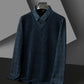 👔Men's Fake Two Piece Lapel Knitted Sweater