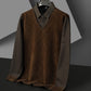 👔Men's Fake Two Piece Lapel Knitted Sweater