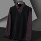 👔Men's Fake Two Piece Lapel Knitted Sweater