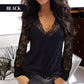 🔥V-Neck Long Sleeve Top with Lace Details