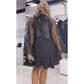 🎉Happy New Year! 49% OFF 🛍️Mesh Long Sleeve Dress with Pleated Hem