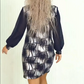 💕👗Elegant dress with round neckline and long sleeves