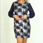 💕👗Elegant dress with round neckline and long sleeves