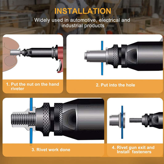 🎉Hot Sale 49% OFF🎉Threaded Insert Nut Rivet Nuts Set with Flat Head