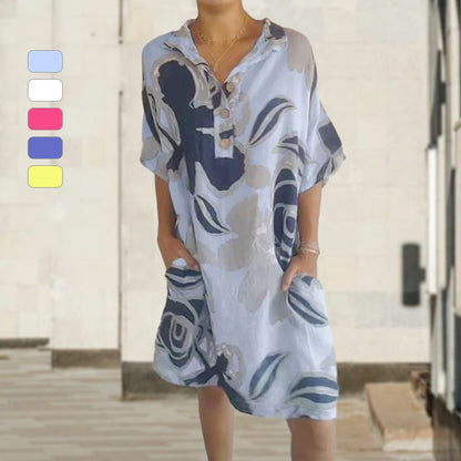 💐2025 Spring Sale - 49% off🔥Women's cotton and linen dresses with print