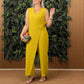 🌸Spring Specials🌸Women's Solid Color Casual V-Neck Tied Jumpsuit