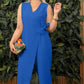 🌸Spring Specials🌸Women's Solid Color Casual V-Neck Tied Jumpsuit