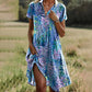 🥰New Year Specials🥰Women's Stylish Printed Casual V-Neck Dress