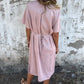 🌷✨Women's V-neck linen dress with hand embroidered neckline