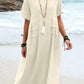 💃Women's Round Neck Cotton Linen Midi Dress