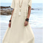 💃Women's Round Neck Cotton Linen Midi Dress