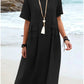 💃Women's Round Neck Cotton Linen Midi Dress