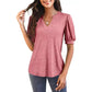 🌴Summer Specials🌴Women's V-Neck Casual Puff Short Sleeve Top Elegant T-Shirt