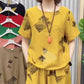 🏖️Summer Hot Sale 49% OFF🌼Women's Printed Short-Sleeved Top & Cropped Pants Set