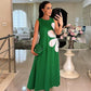 Women's Sleeveless Floral Drawstring Dress🌸