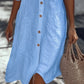 Casual Cotton Linen Shirt Dress