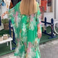 Round Neck Loose Fit Printed Flowy Dress