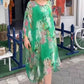 Round Neck Loose Fit Printed Flowy Dress