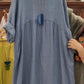 ⏰Last Day Sale 49% Off💃Women's Casual Loose Round Neck Solid Color Dress with 3/4 Sleeves & Pockets