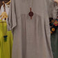 ⏰Last Day Sale 49% Off💃Women's Casual Loose Round Neck Solid Color Dress with 3/4 Sleeves & Pockets