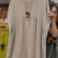 ⏰Last Day Sale 49% Off💃Women's Casual Loose Round Neck Solid Color Dress with 3/4 Sleeves & Pockets