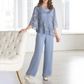 Women's Elegant Tiered Tops ＆ Wide-Leg Pants Set
