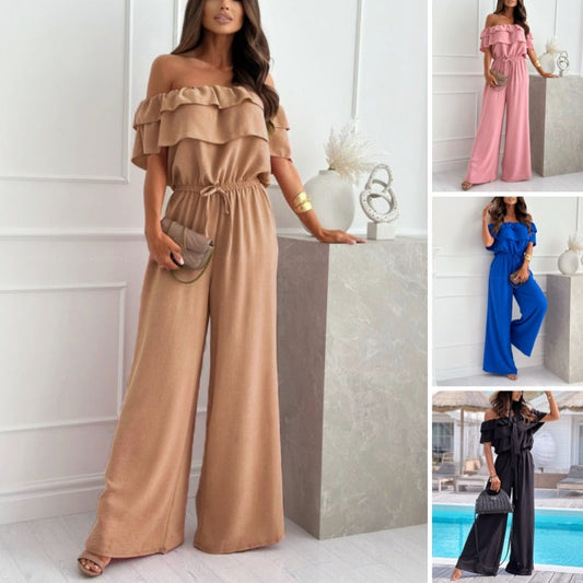 🌺New Arrival🍑Women’s Off Shoulder Ruffle Jumpsuit