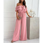 🌺New Arrival🍑Women’s Off Shoulder Ruffle Jumpsuit