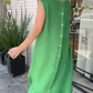💕Buy 2 get extra 8% off 💕Women’s Casual Solid Round-Neck Sleeveless Long Dress