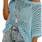 💥This Week's Special Price 💥Womens Summer Scoop Neck ShortSleeve Sweater Casual Crochet Hollow Out KnitTops