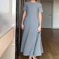 Women's Solid Color Elegant Short Sleeve Maxi Dresses